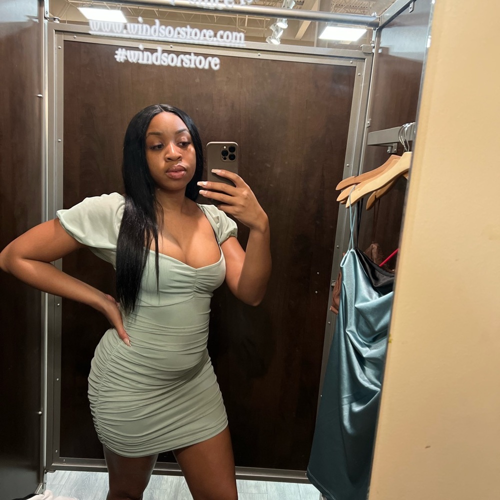 Windsor Light Green Long Sleeve Dress